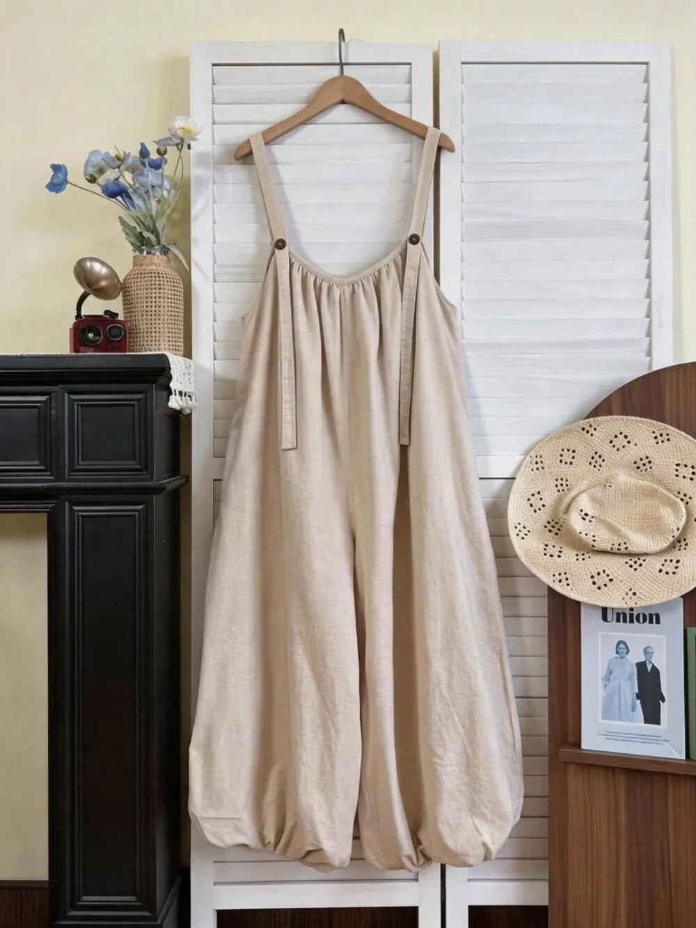 Khaki Casual Boho Women's Sleeveless Long Jumpsuit